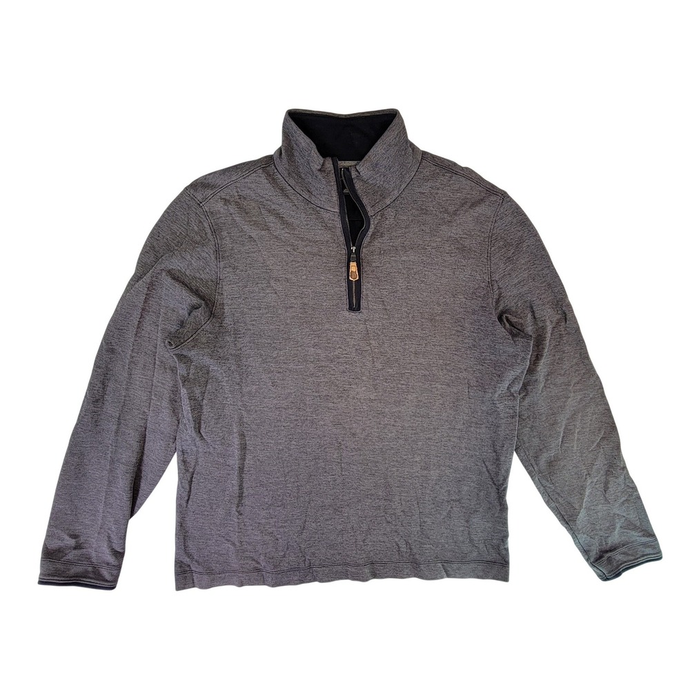 Banana Republic Mens Gray Heather 1/4 Zip Long Sleeve Pullover Sweater Size M